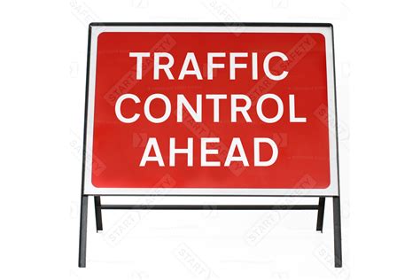 Traffic Control Ahead Road Sign 1050x750mm Metal Sign