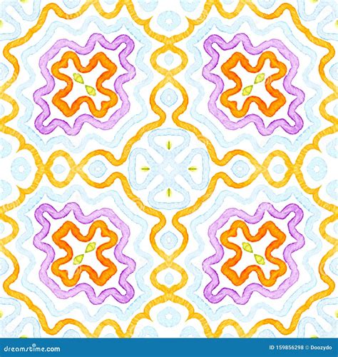 Colorful Geometric Watercolor Dazzling Seamless P Stock Illustration
