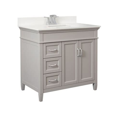 What are the shipping options for bathroom vanity sets? Foremost Ashburn 36 inch Vanity Combo in Grey with Lily ...