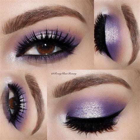 Purple And Shiny Purple Makeup Eye Makeup Purple Makeup Looks