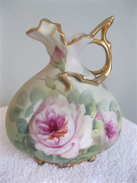 Antique Chinese Pitcher With Gold Accents Br
