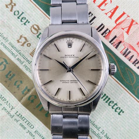 Rolex Oyster Perpetual Ref Full Set Dated Steel Automatic Vintage Wristwatch With
