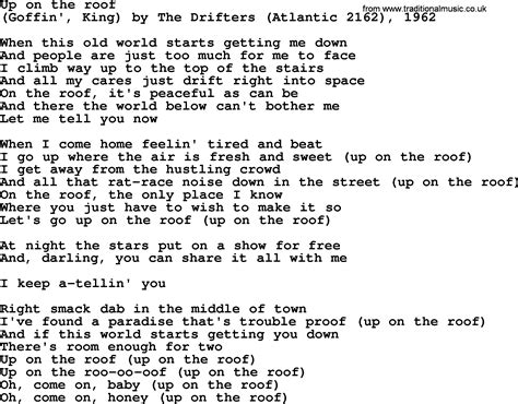 Bruce Springsteen Song Up On The Roof Lyrics
