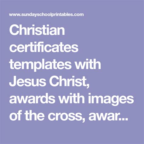 Christian Certificates Templates With Jesus Christ Awards With Images