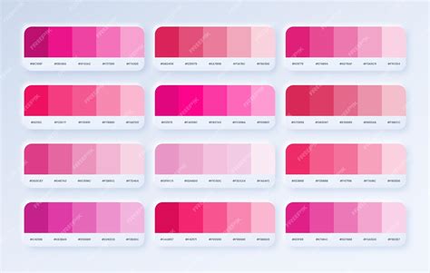 Establezca La Paleta De Colores Pantone Rosa En Rgb Hex Catálogo De
