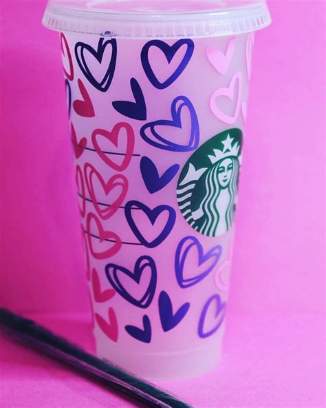 Starbucks Valentines Heart Cup Reusable Cup Coffee Tumbler Cold Cup