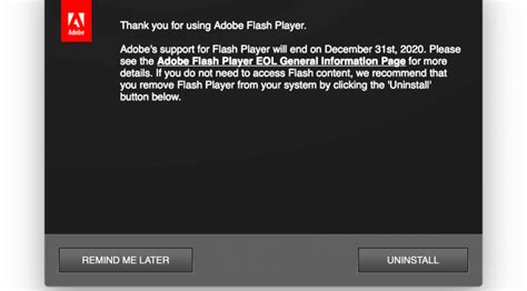 Announcement: Adobe Flash (End-of-Life) Removal - Information Systems