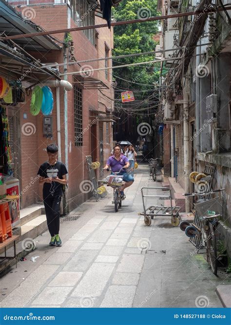 Narrow Street In The Old Town Of Guangzhou China Editorial Stock Photo