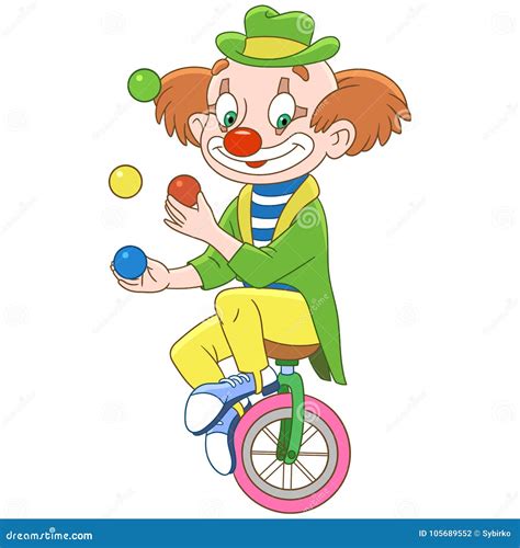 Cartoon Clown Juggling With Balls Stock Vector Illustration Of