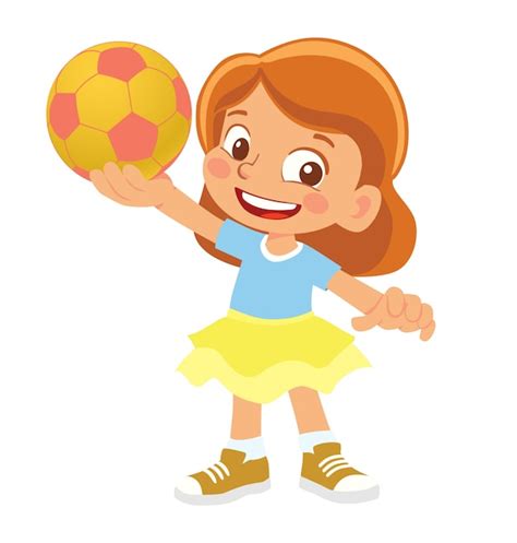 Premium Vector Girl Holds Soccer Ball