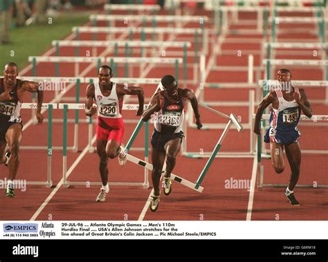 Atlanta Olympic Games Mens 110m Hurdles Final Athletics Stock