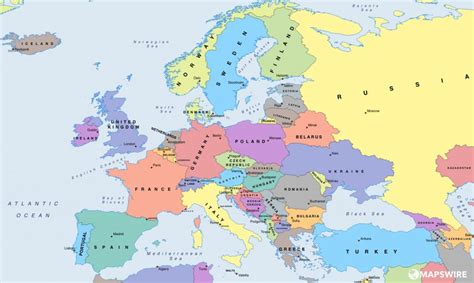 Free Political Maps Of Europe Mapswire For Printable Map Of Europe