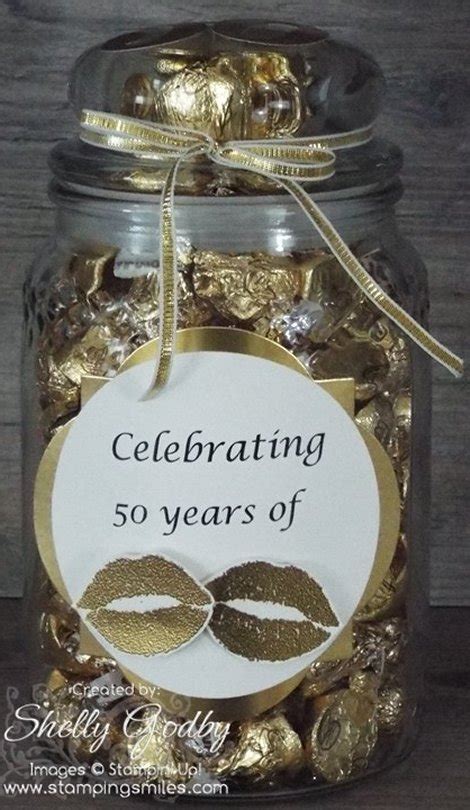 In addition to the traditional and modern gift material lists, each wedding anniversary has also come to be denoted by a particular gemstone, color and flower. Lots of Kisses for a 50th Wedding Anniversary Gift!