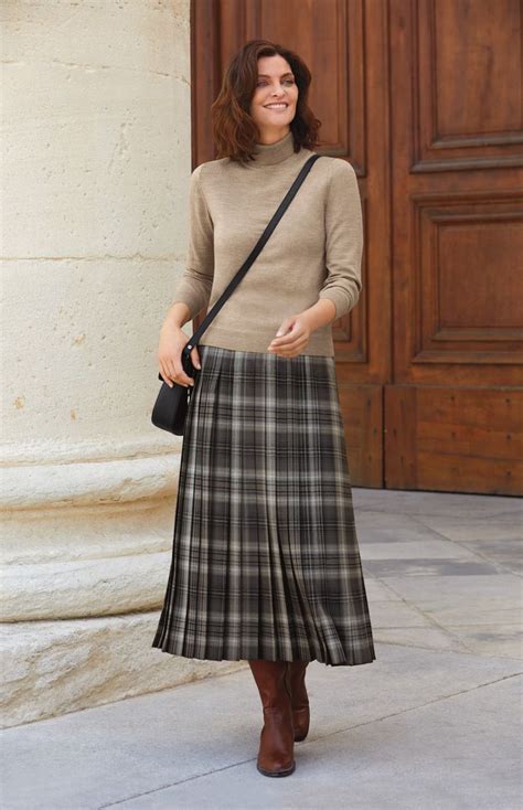 Checked Pleated Skirt Cotswold Collections Pleated Skirt Skirts