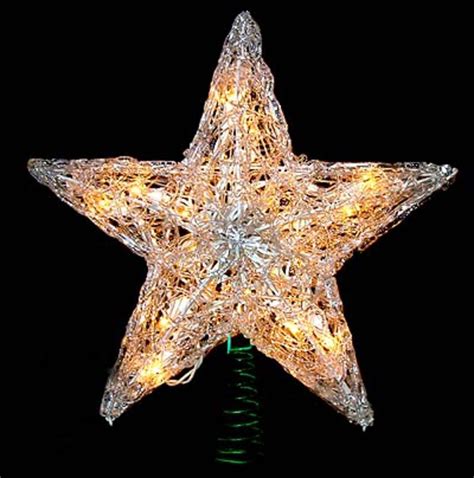 12 Lighted Snowy Crystal Style Star Christmas Tree Topper Clear