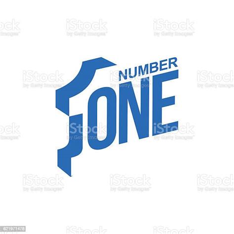 Blau Und Weiß Nummer Eins Diagonale Logovorlage Stock Vektor Art Und