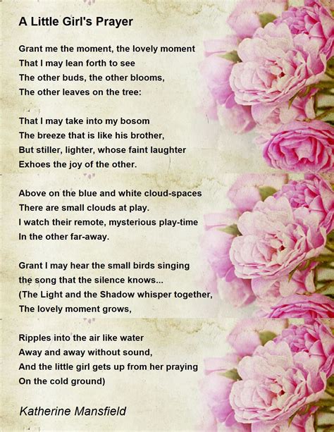 A Little Girls Prayer A Little Girls Prayer Poem By Katherine Mansfield