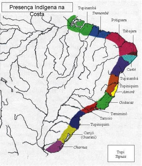 Distribution Of Tupi Speaking Indigenous Groups On The Brazilian Coast
