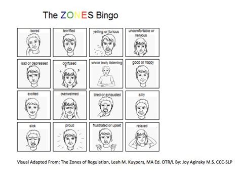 Photos of the 5 zones of regulation free printables. The Zones of Regulation: Simplified Bingo: For Learning ...