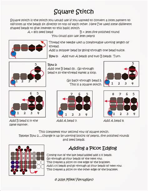 The Instructions For How To Make A Square Stitch Pattern With Pictures
