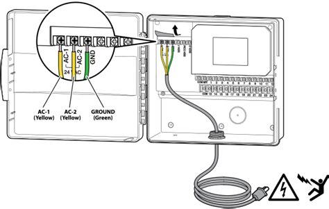 In this image the wifi ac controller unit is controlling the ac unit in the same room, using the wiring the old unit normally connects to. Pro-HC - Connecting AC Power | Hunter Industries