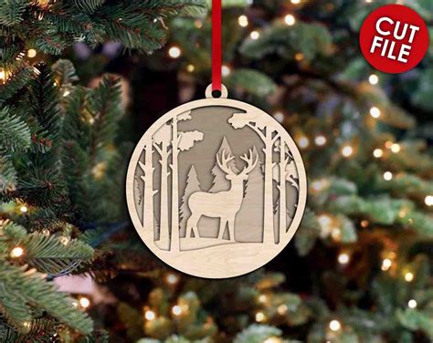 Christmas Ornament Glowforge Svg Multi Layer Laser Cut Dxf Etsy