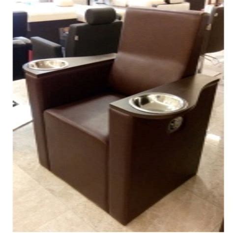 Fine Wooden Frame Material With Leather Seat Material Made Brown Color Professional Saloon Cum