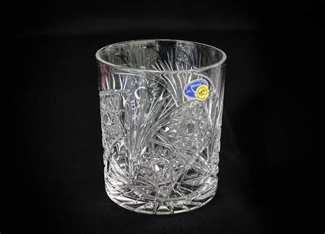 Neman Hand Made 2 Crystal Rocks Glasses 11 Oz Vintage Scotch Etsy