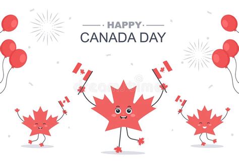 Happy Canada Day Celebration In 1st July Vector Illustration Suitable
