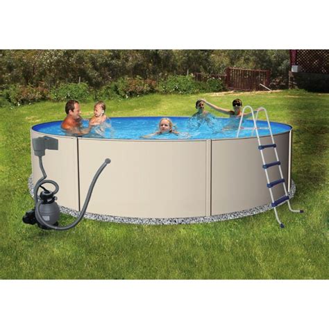 Blue Lagoon Steel Above Ground Pool Complete Package 12 Ft Round 48