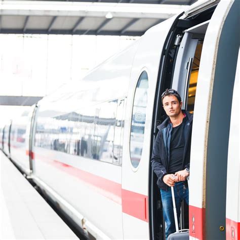 Handsome Young Man Taking A Train Stock Photo Image 28163212