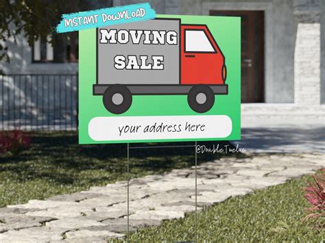 Moving Sale Sign Estate Sale Garage Sale Yard Signs Moving Etsy