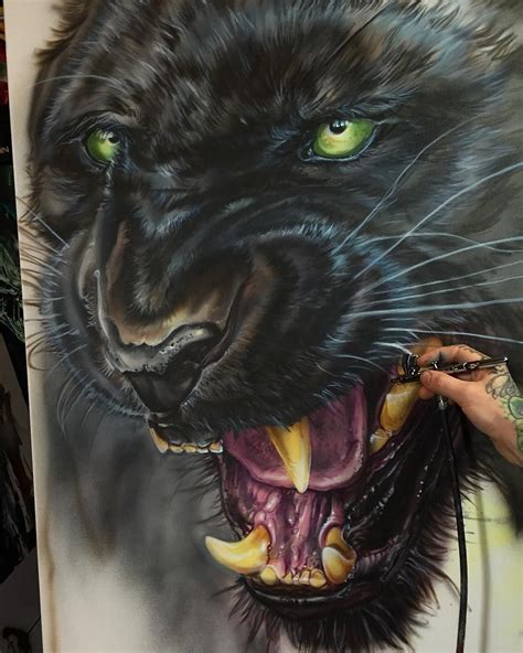 Some Progress On This Panther Painting Createx Illustration Colors