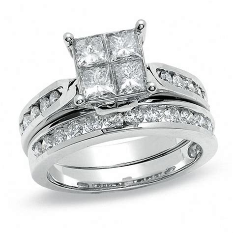 Zales jewelers is the third largest specialty retail jewelry brand in the us, based on sales. 2 CT. T.W. Quad Princess-Cut Diamond Bridal Set in 14K ...
