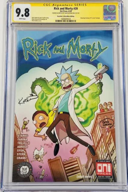 Rick And Morty 39 Amazing Fantasy 15 Homage Autograph Signed Cgc 98