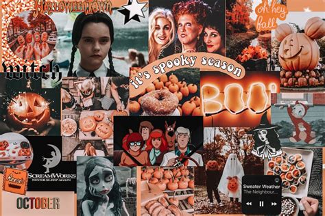 Halloween Computer Screen Collage Halloween Desktop Wallpaper Cute