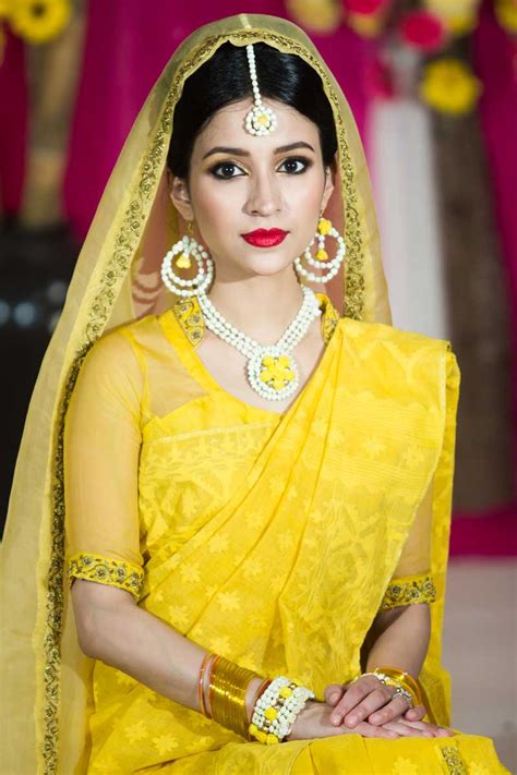 Bangladeshi Bride In Yellow Color Saree Desi Kahani