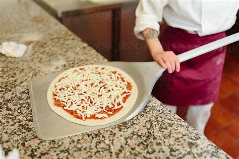 Female Pizza Chef Working In A Restaurant Kitchen Small Busines Del