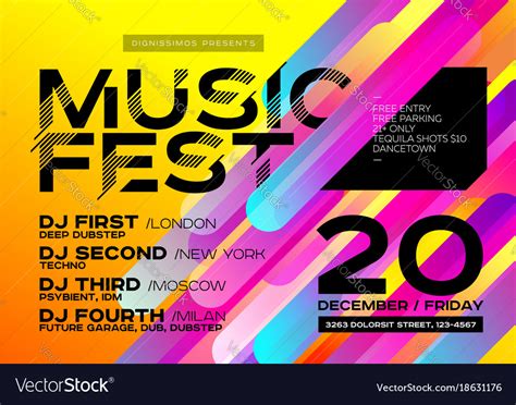 Bright Autumn Electronic Music Poster Royalty Free Vector