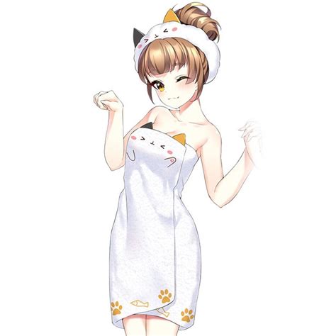 buy anime bath towel girlfriends japanese cute white rabbit cat towel hairpin