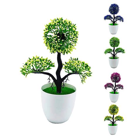 Visland Artificial Plants Potted Artificial Ball Shaped Tree Fake Plant
