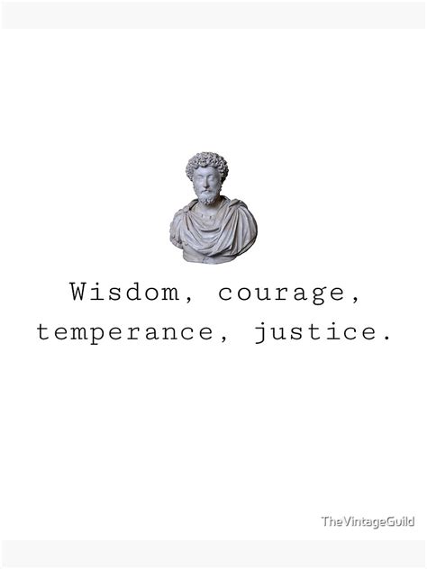 Four Stoic Virtues Wisdom Courage Temperance And Justice Poster