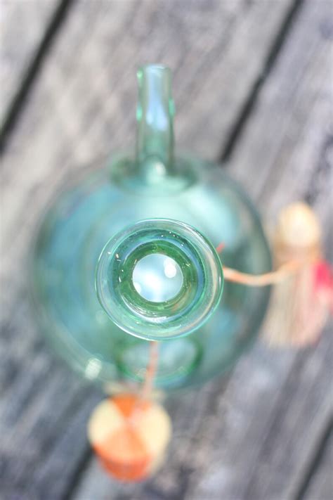 Vintage Italian Green Glass Wine Decanter Ice Chamber Mid Etsy