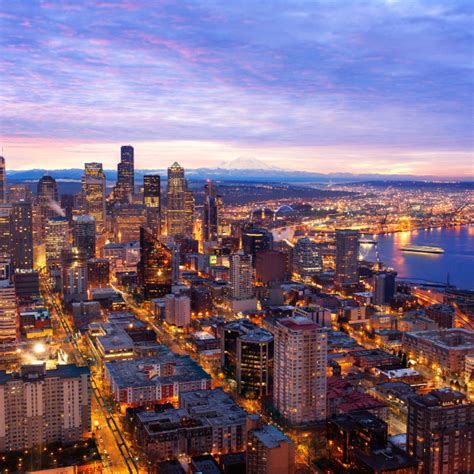 Find what to do today, this weekend, or in july. Seattle Skyline at Sunrise - License, download or print ...