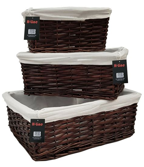 Make sure the open end of the pillowcase is up. Dark brown wicker willow storage basket with lining