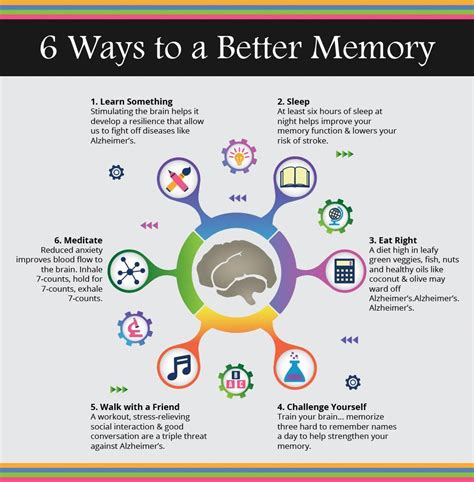 Infographic Six Ways To A Better Memory Improve Memory Brain Brain Memory