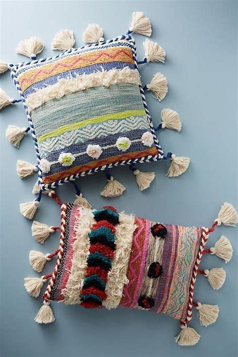 This cushion cover can transform the look of your favorite space with its soft texture and ethnic flair. boho home decor, tasseled boho decorative pillows | Boho ...
