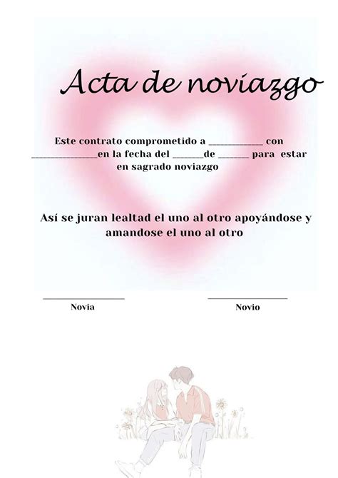Acta De Matrimonio Contrato De Amor Acta De Matrimonio Chiste De Novios