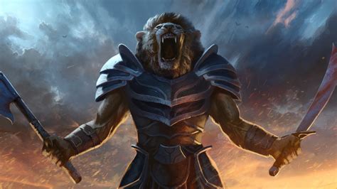 Download Wallpaper 2560x1440 Battle Cry Lion Artwork Warrior