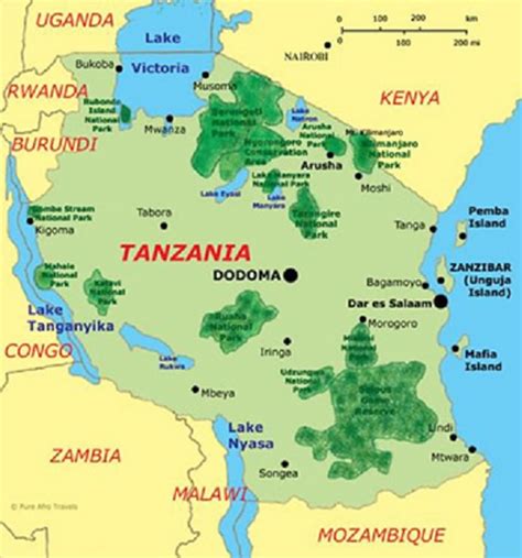 Tanzania On Map Of Africa Map